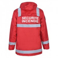 PARKA_SSIAP_ROUGE_Bandes_Rétro_réfléchissantes